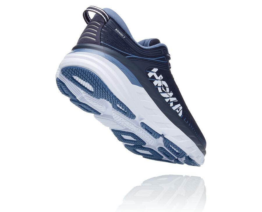 Hoka Australia One One Bondi 7 - Mens Running Shoes Navy - JTGAW-2463